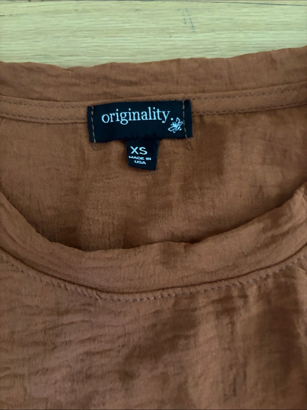 Originality Rust Short-Sleeve Ruffled Peplum Tee - Picture 2 of 2